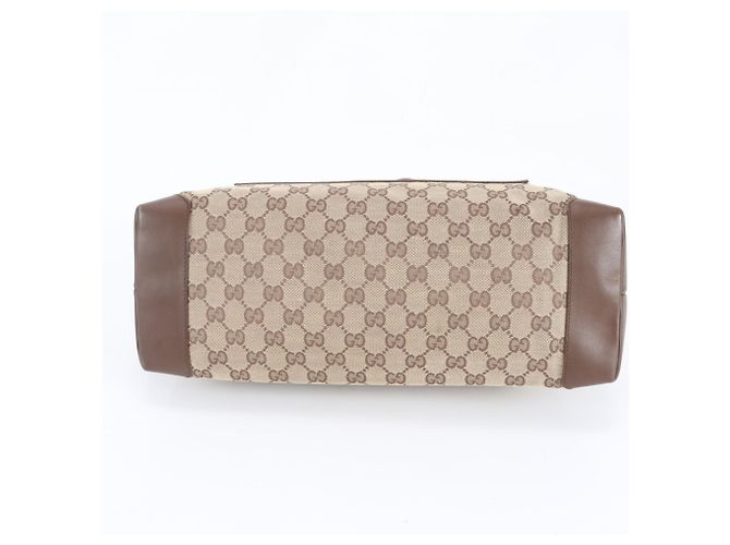 Gucci GG Canvas Leder Tote Bag Braun - Ansicht 5