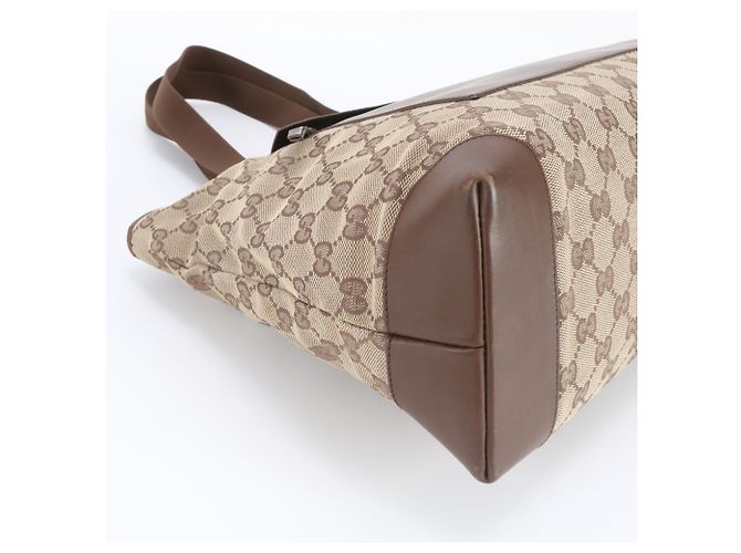 Gucci GG Canvas Leder Tote Bag Braun - Ansicht 6