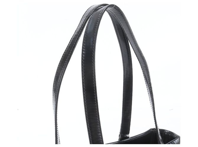 Tote Sac cabas en cuir Prada avec logo triangle Noir - vue 2