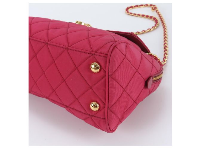 Tote Prada Quilted Leather 2-Way Chain Shoulder Bag Pink - view 5
