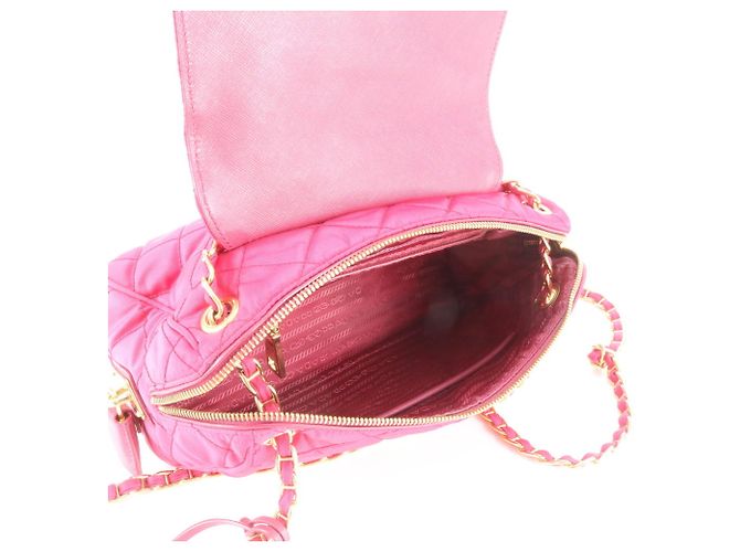 Tote Prada Quilted Leather 2-Way Chain Shoulder Bag Pink - view 8