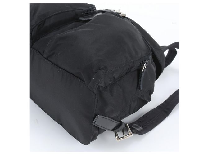 Zaino Prada in nylon Tessuto con logo triangolare in pelle Nero - vista 5