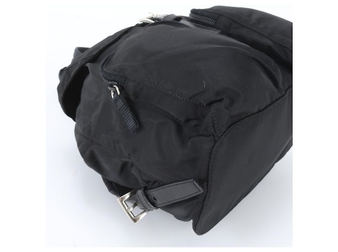 Zaino Prada in nylon Tessuto con logo triangolare in pelle Nero - vista 7