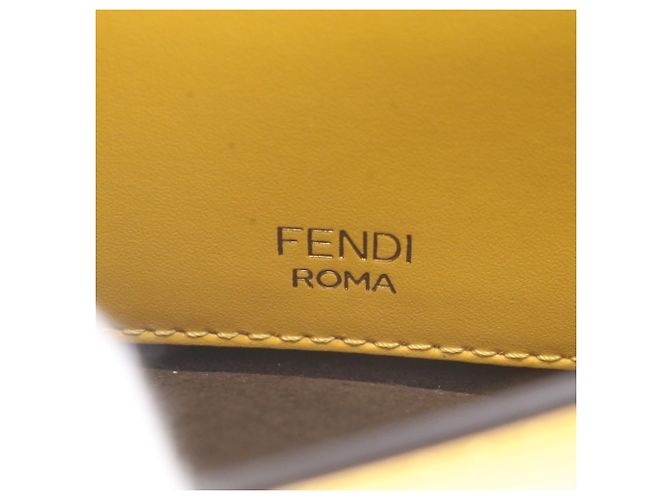 Fendi Flat Baguette Mini 8BS039 Borsa a tracolla 2-Way in pelle Giallo - vista 9