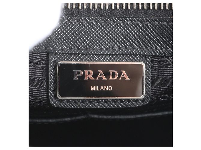 Borsa Tote e a tracolla Prada in pelle Saffiano Nero - vista 8