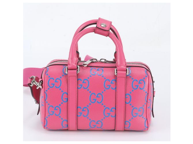 Borsa Boston Mini Duffle Gucci GG Embossed Rosa - vista 4