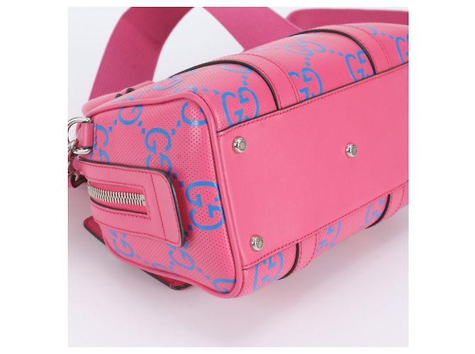 Borsa Boston Mini Duffle Gucci GG Embossed Rosa - vista 6