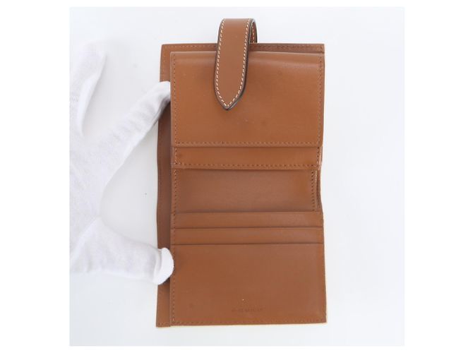 Céline Portafoglio Small con tracolla in tela Triomphe Celine Marrone Bianco sporco - vista 6