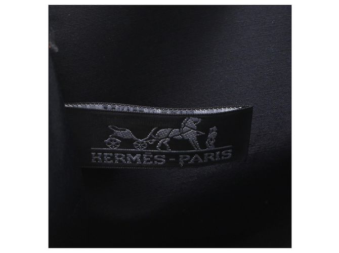 Hermès Hermes Sac de Golf Toile Chevron Leather 2-Way Boston Bag Nero - vista 10
