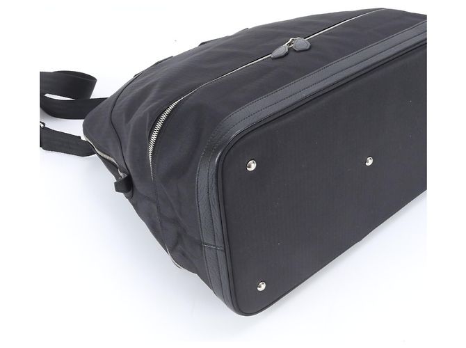 Hermès Hermes Sac de Golf Toile Chevron Leather 2-Way Boston Bag Nero - vista 5
