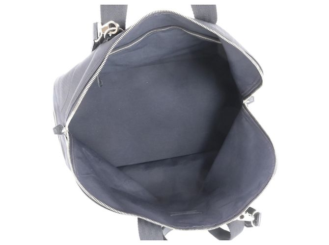 Hermès Hermes Sac de Golf Toile Chevron Leather 2-Way Boston Bag Nero - vista 7