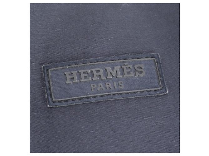 Hermès Hermes Sac de Golf Toile Chevron Leather 2-Way Boston Bag Nero - vista 9