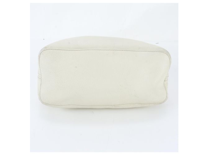 Borsa Tote a Spalla Prada in Pelle Vitello Daino Bianco - vista 5