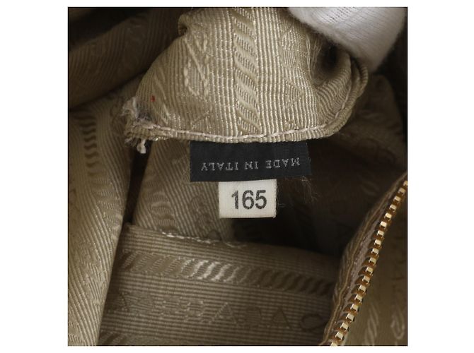 Borsa Tote a Spalla Prada in Pelle Vitello Daino Bianco - vista 9
