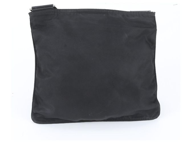 Bolsa de ombro em couro e nylon Tessuto com logo triangular Prada Preto - vista 3