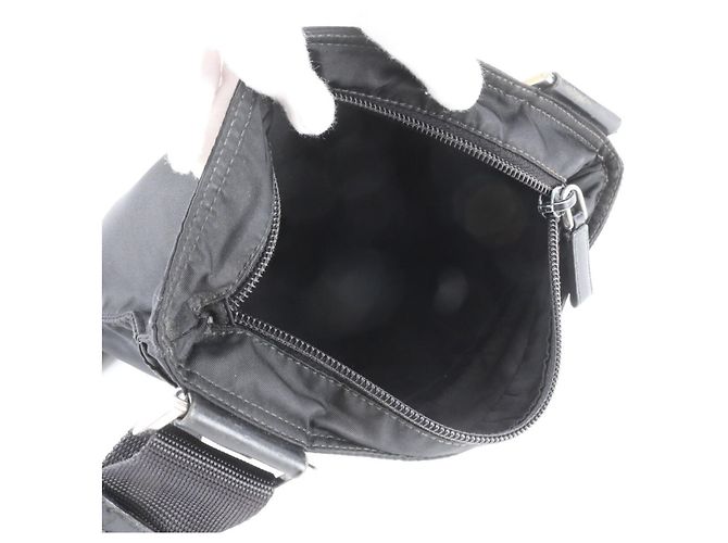 Bolsa de ombro em couro e nylon Tessuto com logo triangular Prada Preto - vista 7