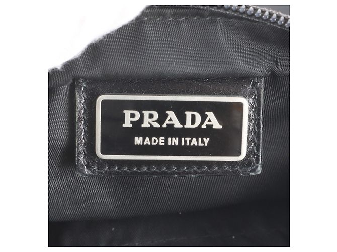 Bolsa de ombro em couro e nylon Tessuto com logo triangular Prada Preto - vista 8