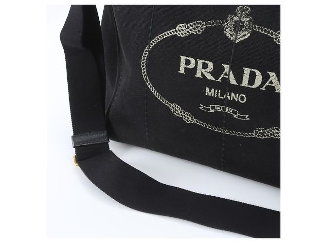 Prada Canapa 1BG642 Borsa a tracolla 2-Way/Borsa a mano/Tote Bag Nero - vista 2