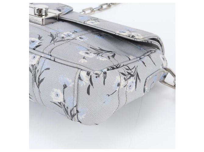 Prada Saffiano Soft Kettentasche mit Blumenprint Braun - Ansicht 4