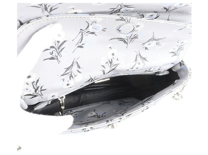 Prada Saffiano Soft Kettentasche mit Blumenprint Braun - Ansicht 7