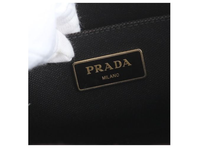 Tote Prada Canapa 2-Way Schultertasche in Schwarz - Ansicht 10