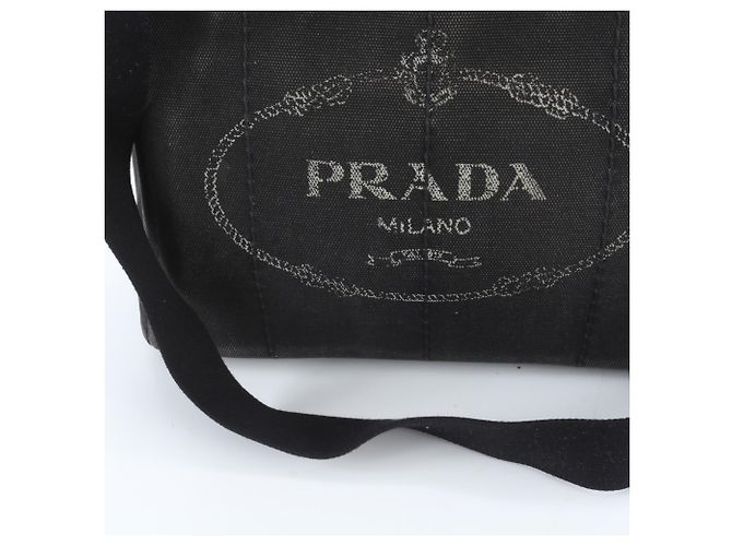 Tote Prada Canapa 2-Way Schultertasche in Schwarz - Ansicht 2