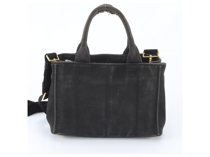 Tote Prada Canapa 2-Way Schultertasche in Schwarz - Ansicht 4