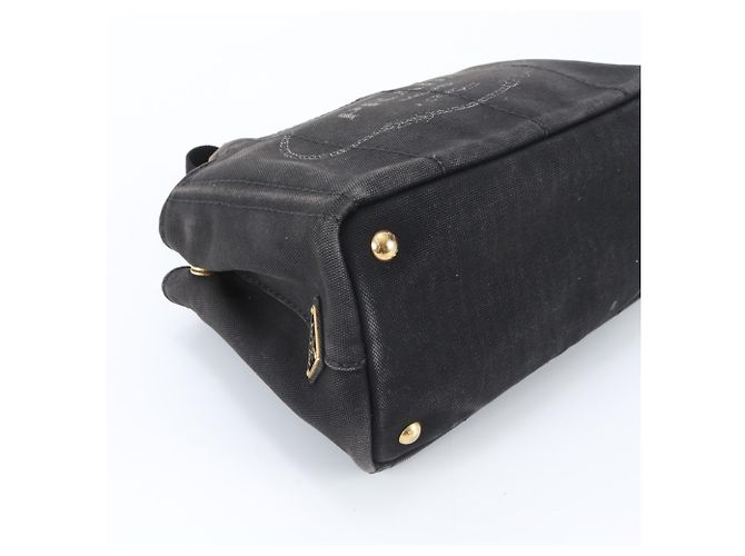 Tote Prada Canapa 2-Way Schultertasche in Schwarz - Ansicht 6