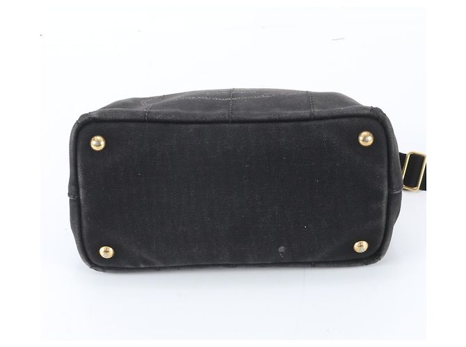 Tote Prada Canapa 2-Way Schultertasche in Schwarz - Ansicht 7