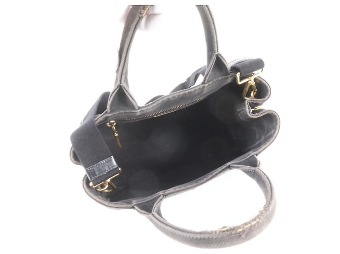 Tote Prada Canapa 2-Way Schultertasche in Schwarz - Ansicht 8