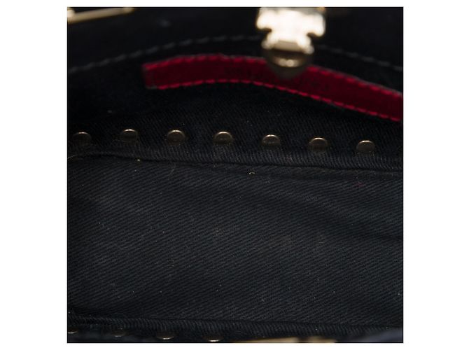 Borsa Trapeze Rockstud in micro pelle nera Valentino Nero - vista 4