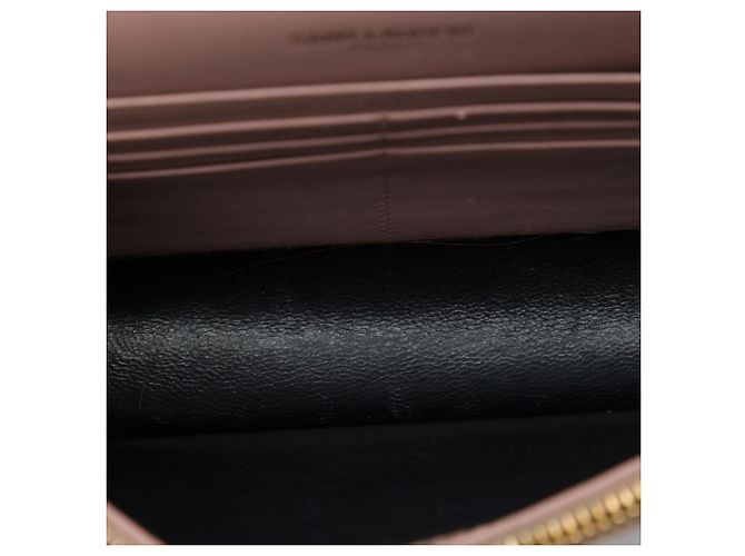 Autre Marque Saint Laurent Portafoglio con catena Kate in pelle di vitello liscia rosa con monogramma e nappa - vista 4