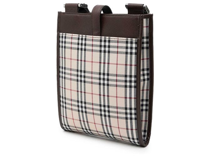 Borsa a tracolla Burberry Beige House Check Canvas - vista 2