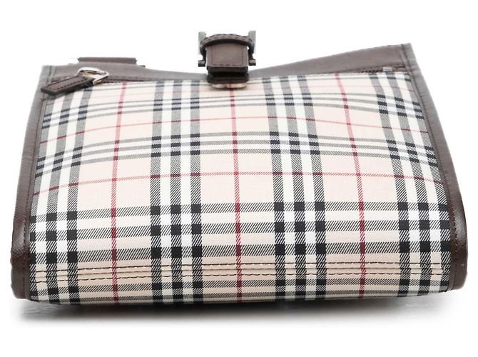 Borsa a tracolla Burberry Beige House Check Canvas - vista 3
