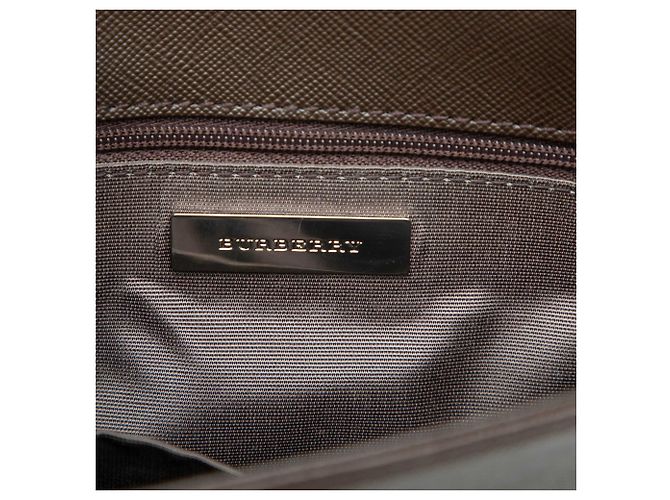 Borsa a tracolla Burberry Beige House Check Canvas - vista 5