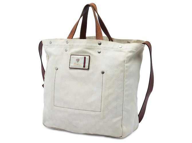 Borsa Satchel Gucci in tela GG bianca Bianco - vista 2