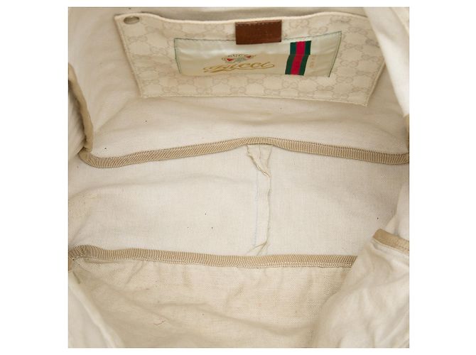 Borsa Satchel Gucci in tela GG bianca Bianco - vista 4