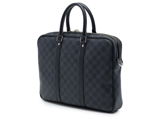 Louis Vuitton Black Damier Graphite Porte Documents Voyage PM Nero - vista 2
