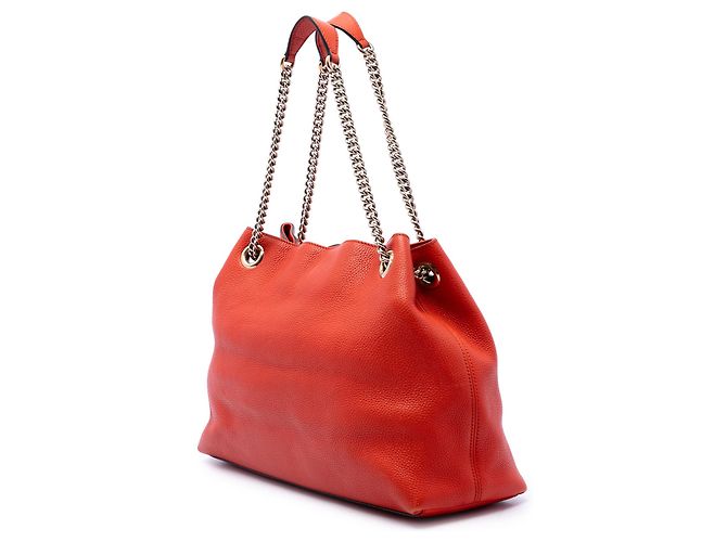 Saco Soho Chain Gucci em pele de vitelo laranja, tamanho Medium - vista 2
