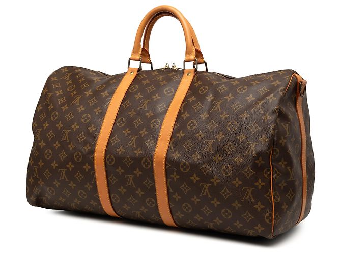 Louis Vuitton Brown Monogram Keepall Bandouliere 55 Marrone - vista 2
