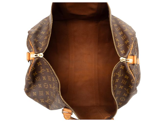 Louis Vuitton Brown Monogram Keepall Bandouliere 55 Marrone - vista 4