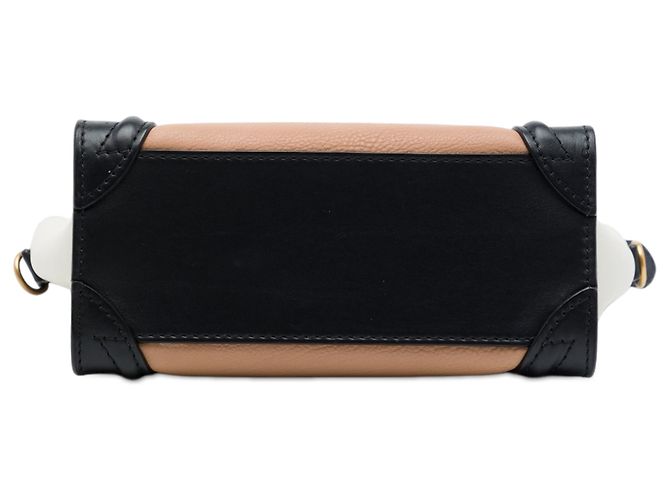 Céline Celine Brown Nano Tricolor Leather Luggage Tote Marrone Carne - vista 3