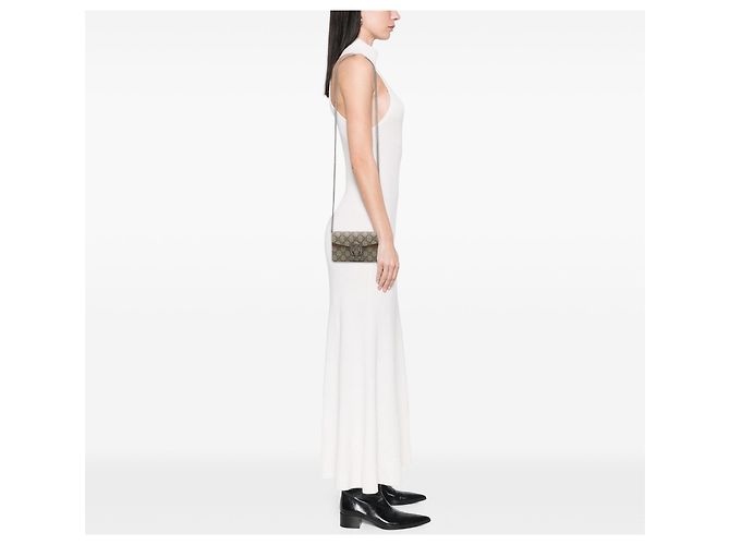 Gucci Mini Borsa a Tracolla Dionysus Beige GG Supreme - vista 6