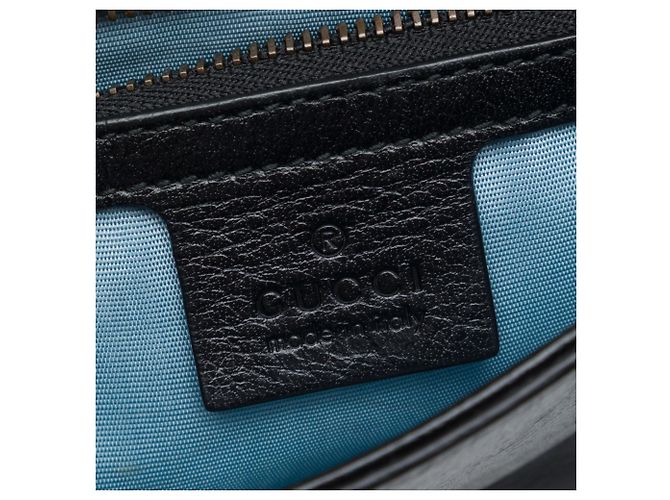 Borsa satchel Gucci Double Thiara media in pelle di vitello nera - vista 5