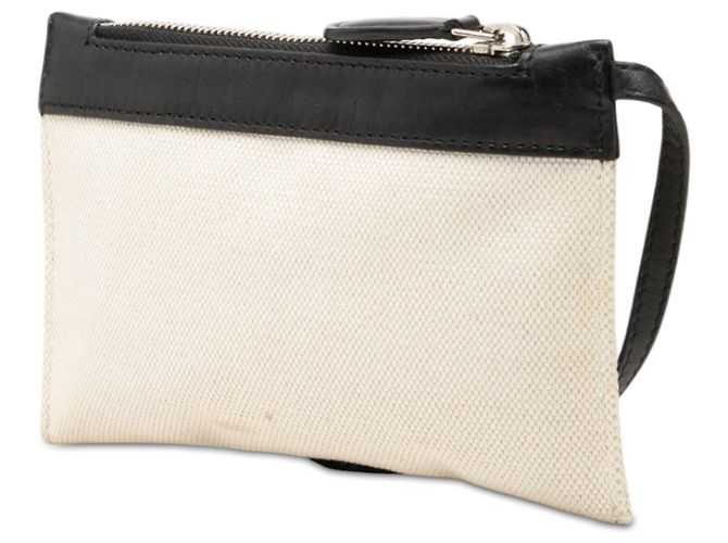 Balenciaga Cabas Pouch in tela bianca e blu navy Bianco - vista 2