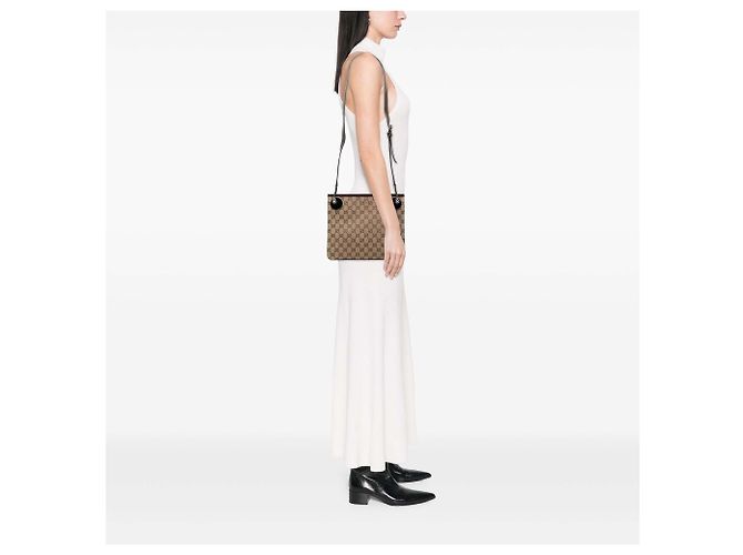 Gucci Beige GG Canvas Eclipse Crossbody-Tasche - Ansicht 7