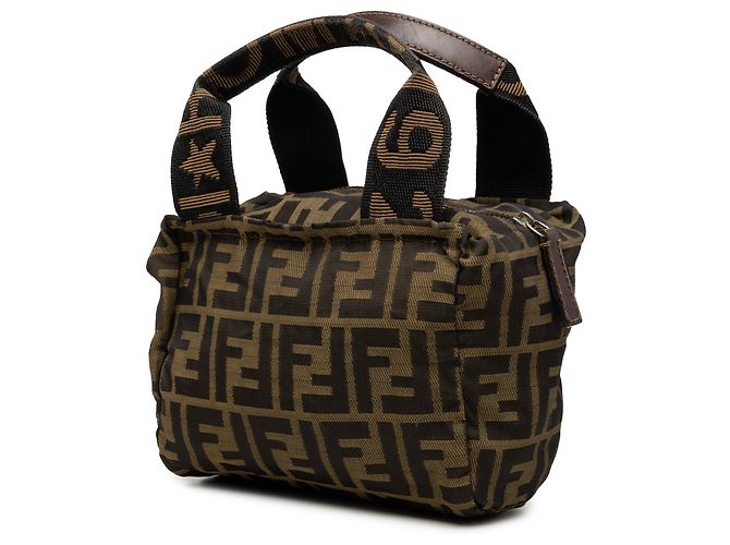 Borsa a mano Fendi Mini Zucca Canvas Marrone - vista 2