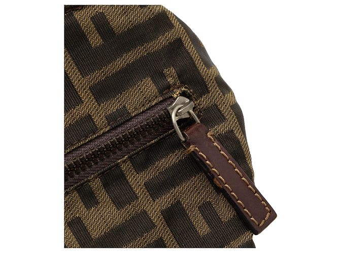 Borsa a mano Fendi Mini Zucca Canvas Marrone - vista 6