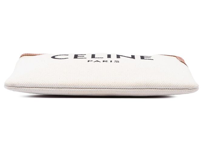 Céline Bolso de mano Celine Large de lona con logo marrón Castaño Beige - vista 3
