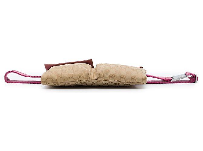 Borsa cintura Gucci Beige GG Canvas Web con doppia tasca - vista 3